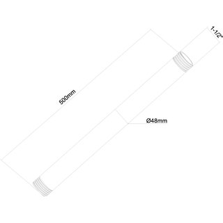 Tube dextension 50cm pour support plafond Xantron PRO blanc, Xantron PRO-CM-P500-W